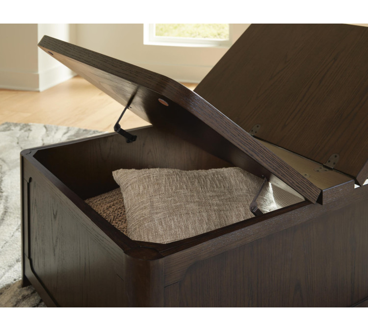 Breckington Coffee Table With Storage - Dark Brown
