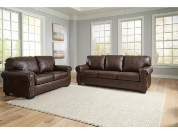 Colleton Sofa and Loveseat - Dark Brown