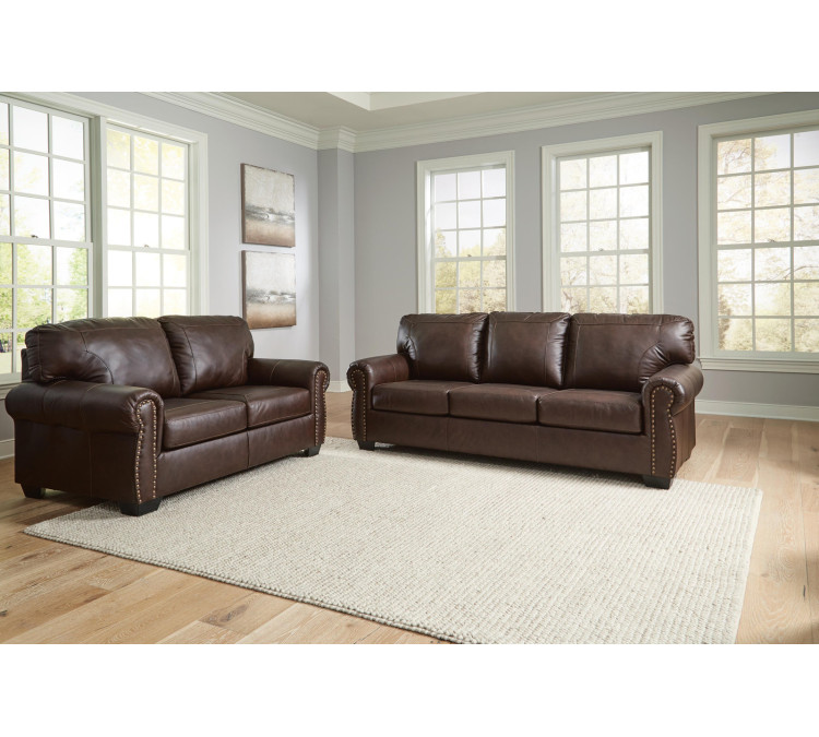 Colleton Sofa and Loveseat - Dark Brown