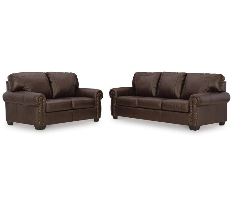 Colleton Sofa and Loveseat - Dark Brown