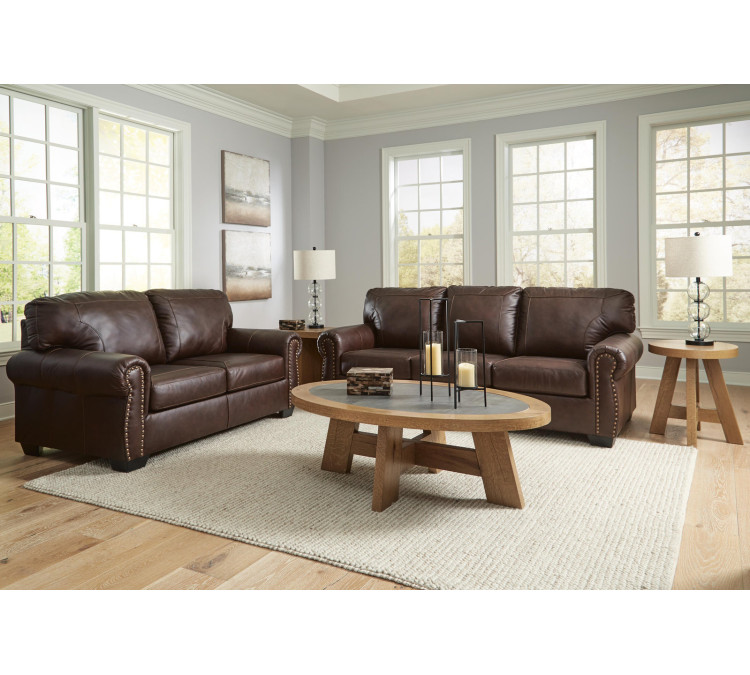 Colleton Sofa and Loveseat - Dark Brown