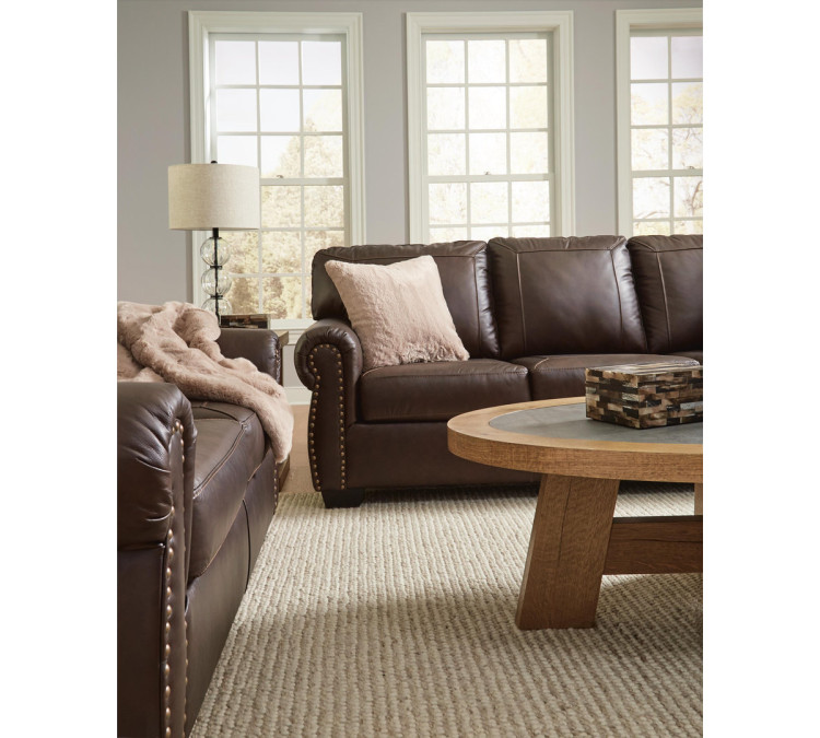 Colleton Sofa and Loveseat - Dark Brown