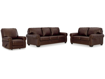 Colleton Sofa, Loveseat and Recliner - Dark Brown
