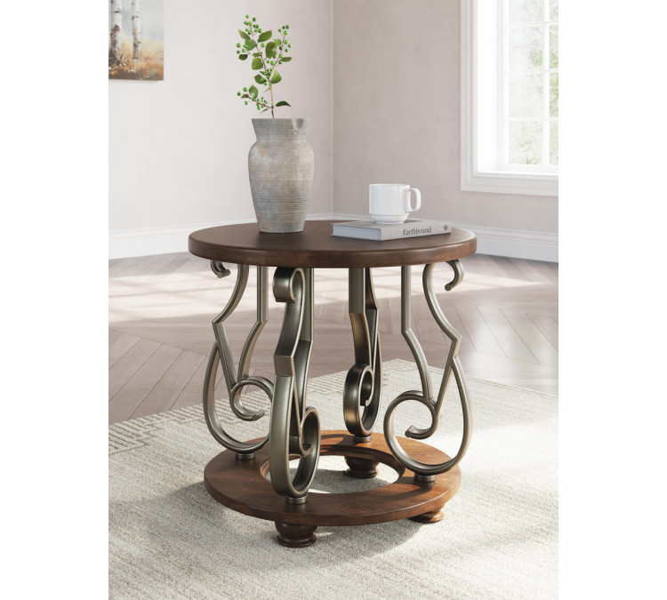 Frallyn End Table - Dark Brown