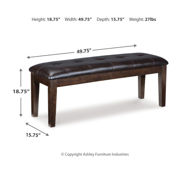 Haddigan Dining Bench - Dark Brown