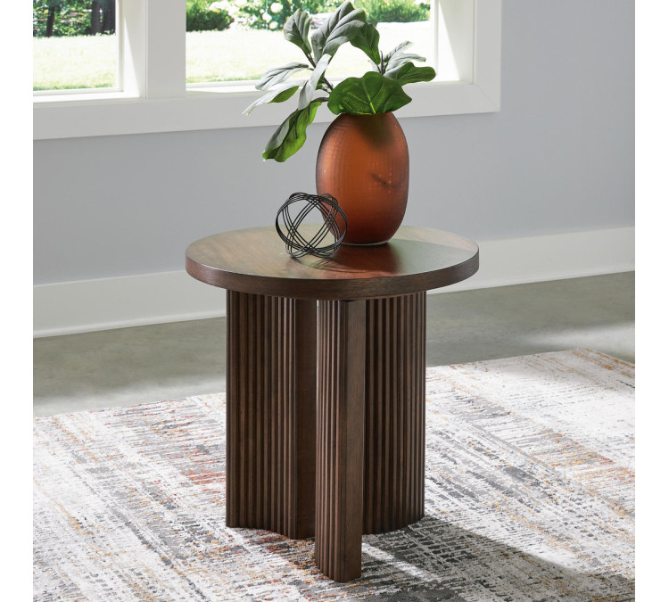 Korestone End Table - Dark Brown
