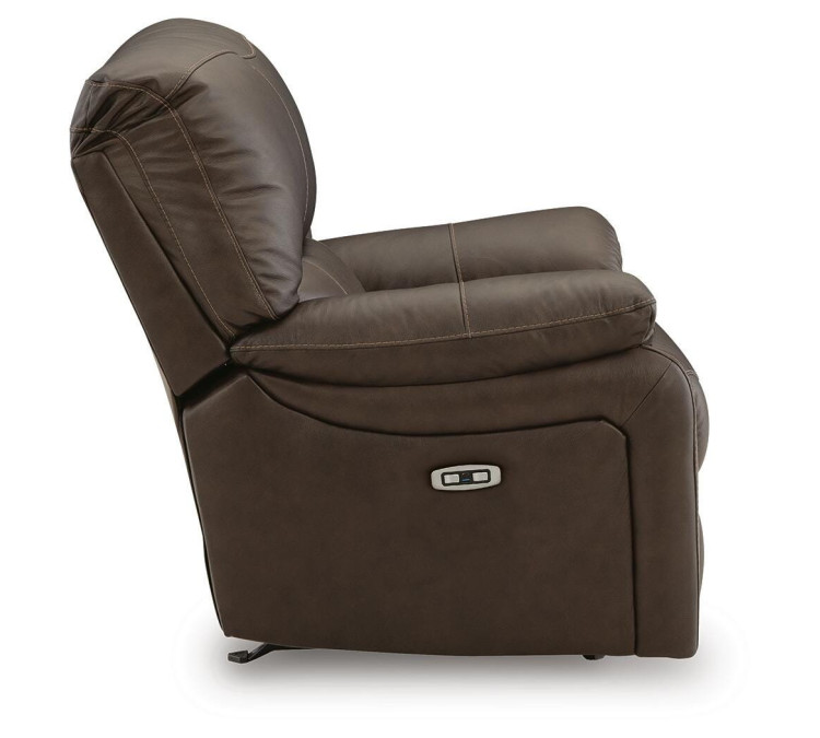 Leesworth Power Recliner - Dark Brown