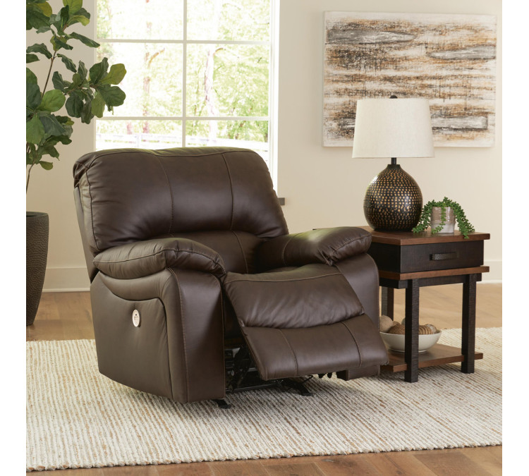 Leesworth Power Recliner - Dark Brown