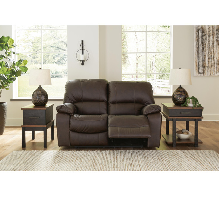 Leesworth Power Reclining Loveseat - Dark Brown