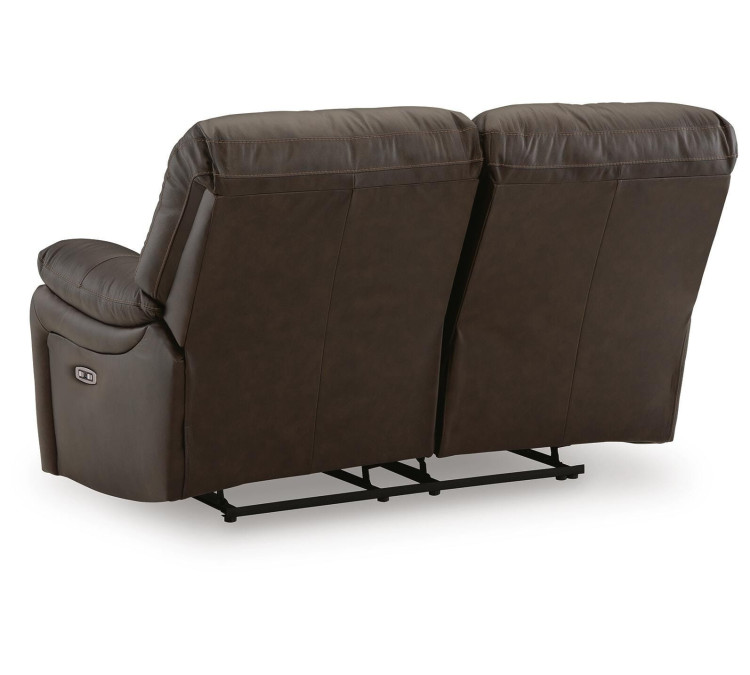 Leesworth Power Reclining Loveseat - Dark Brown