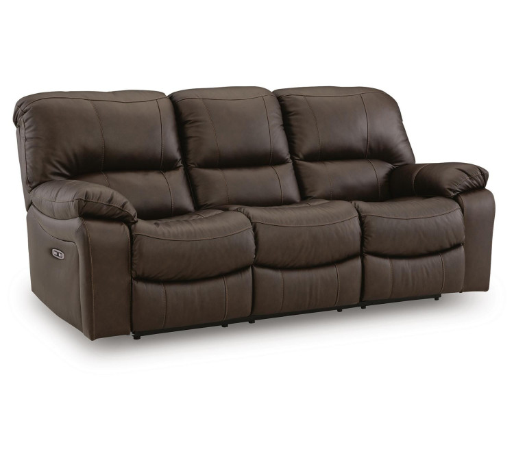 Leesworth Power Reclining Sofa - Dark Brown