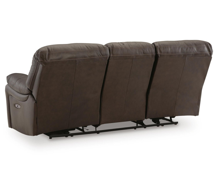 Leesworth Power Reclining Sofa - Dark Brown