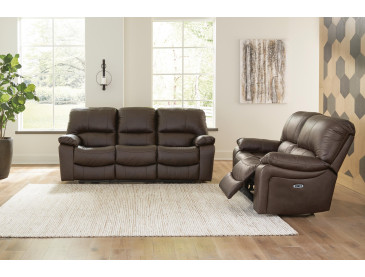 Leesworth Sofa and Loveseat - Dark Brown