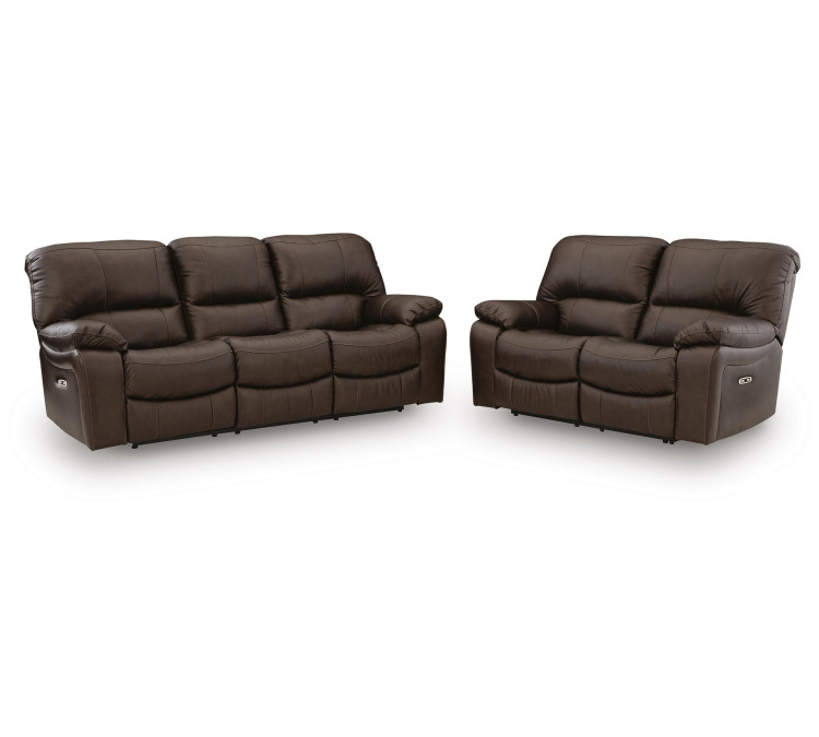 Leesworth Sofa and Loveseat - Dark Brown