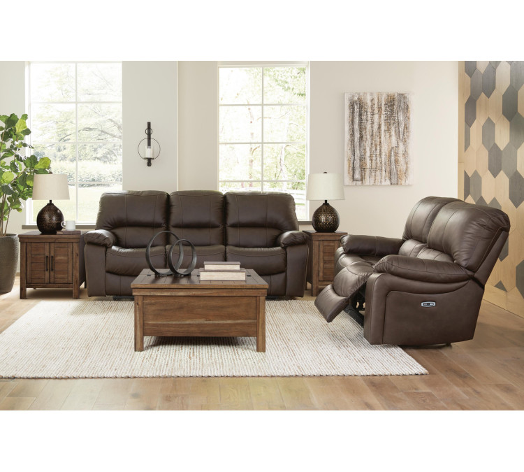 Leesworth Sofa and Loveseat - Dark Brown
