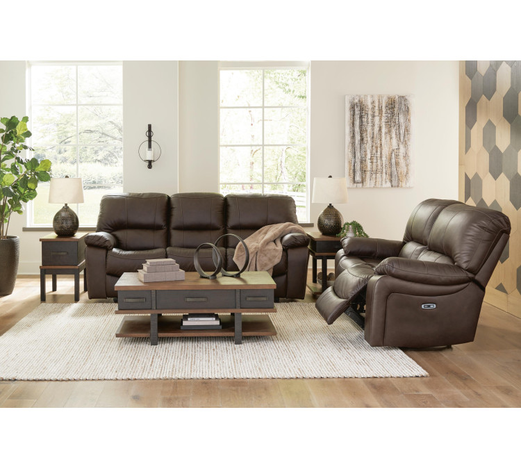 Leesworth Sofa and Loveseat - Dark Brown