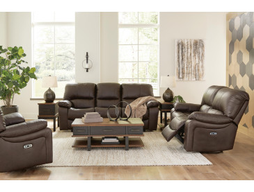 Leesworth Sofa, Loveseat and Recliner - Dark Brown