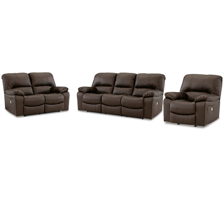Leesworth Sofa, Loveseat and Recliner - Dark Brown