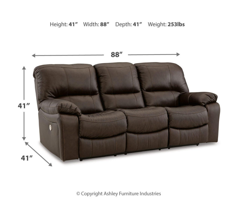 Leesworth Sofa, Loveseat and Recliner - Dark Brown