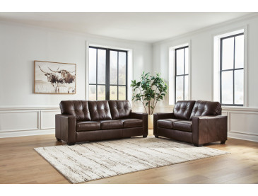 Santorine Sofa and Loveseat - Dark Brown