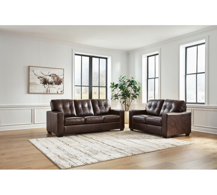 Santorine Sofa and Loveseat - Dark Brown