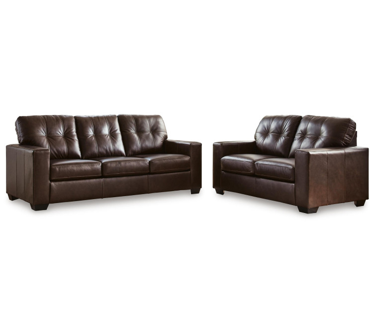 Santorine Sofa and Loveseat - Dark Brown