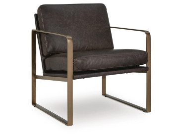 Bradett Accent Chair - Dark Brown/Gold Finish