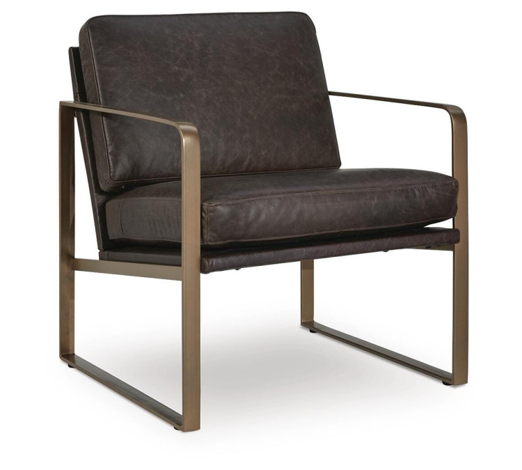 Bradett Accent Chair - Dark Brown/Gold Finish