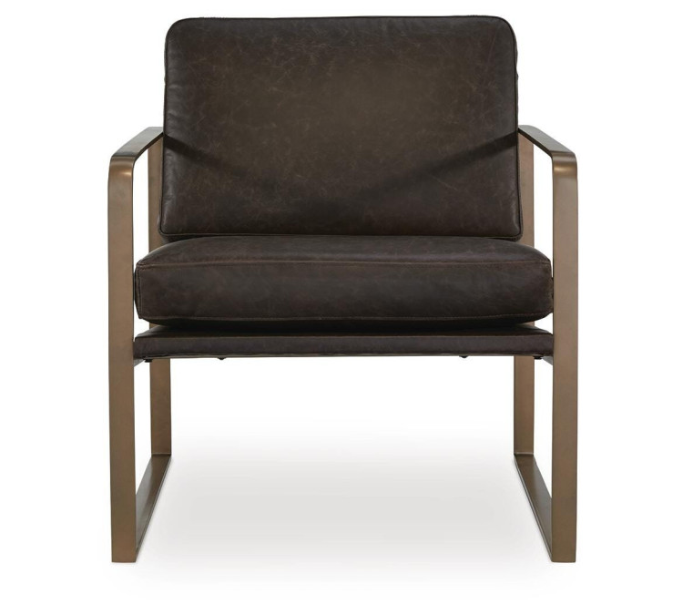Bradett Accent Chair - Dark Brown/Gold Finish