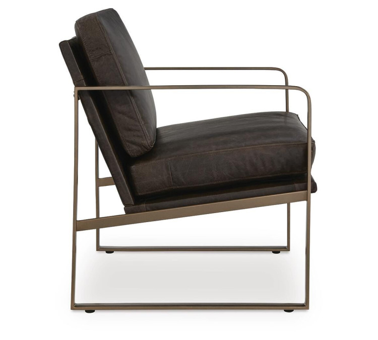 Bradett Accent Chair - Dark Brown/Gold Finish