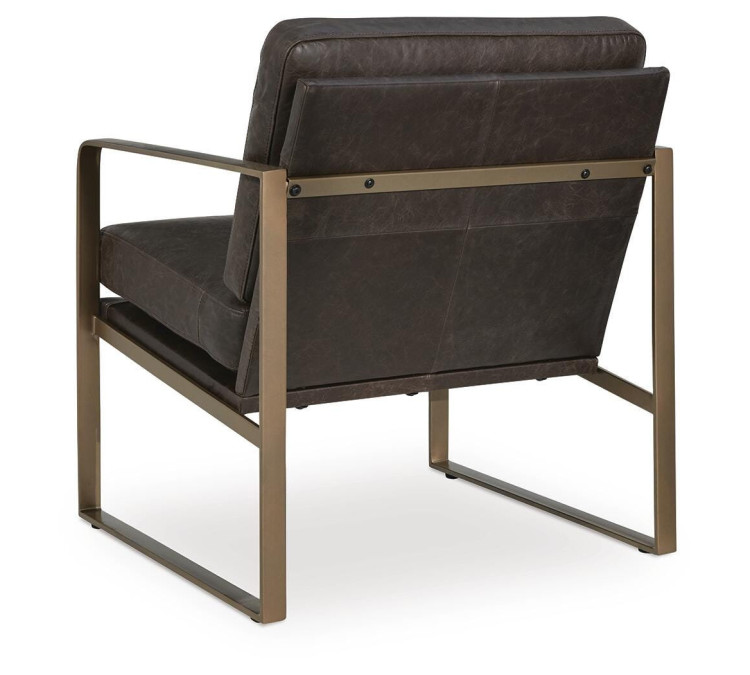Bradett Accent Chair - Dark Brown/Gold Finish