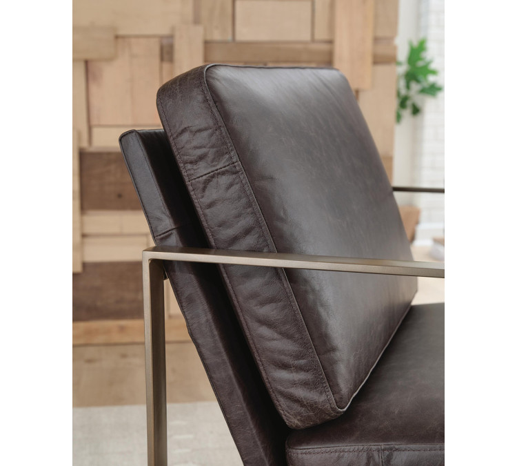Bradett Accent Chair - Dark Brown/Gold Finish