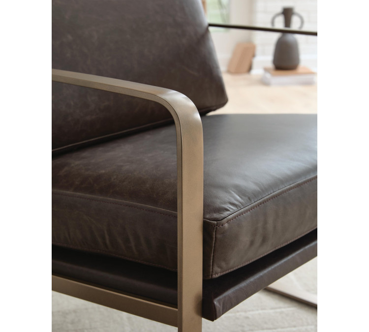 Bradett Accent Chair - Dark Brown/Gold Finish