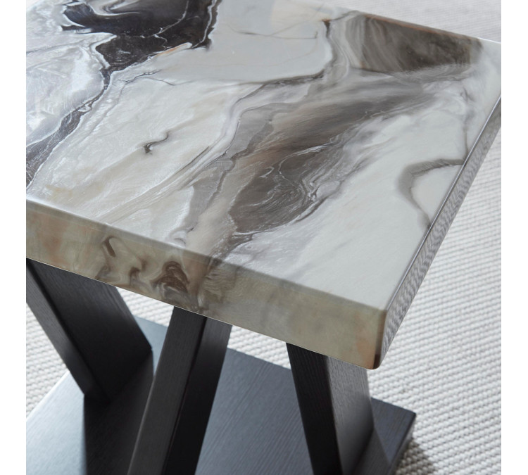 Cendill Table (Set of 3) - Dark Brown/White/Black