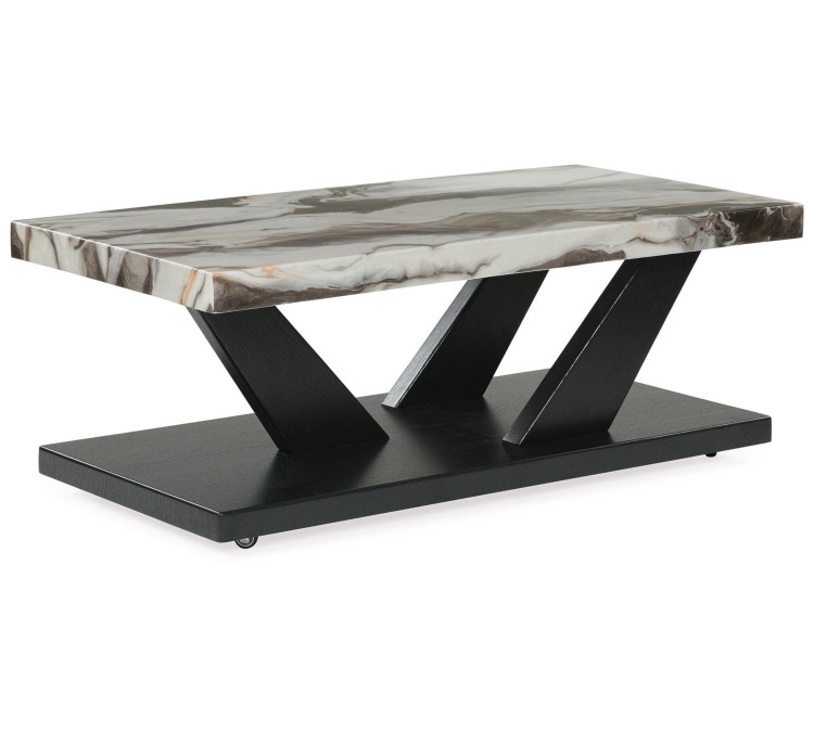 Cendill Table (Set of 3) - Dark Brown/White/Black