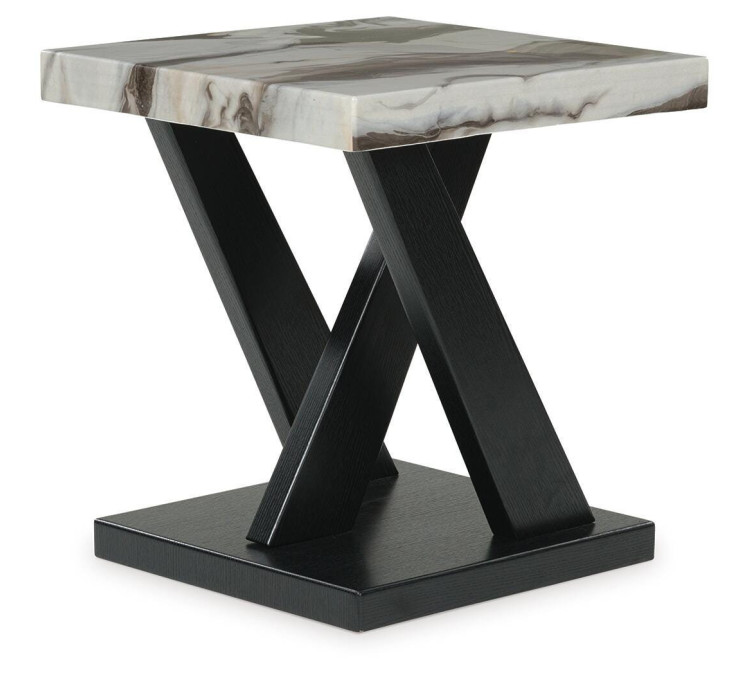 Cendill Table (Set of 3) - Dark Brown/White/Black