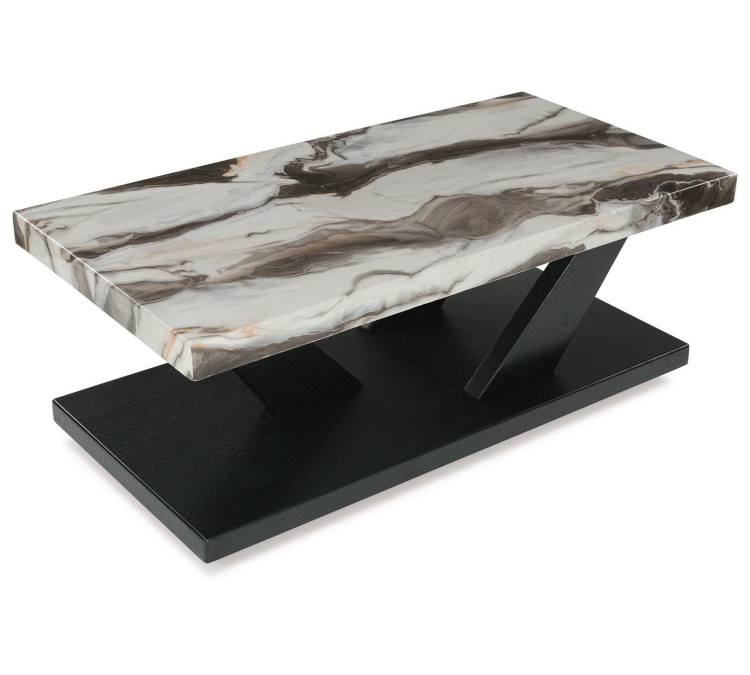 Cendill Table (Set of 3) - Dark Brown/White/Black
