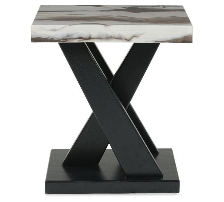 Cendill Table (Set of 3) - Dark Brown/White/Black