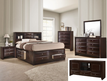 EMILY STORAGE BEDROOM - QUEEN / Dark Cherry