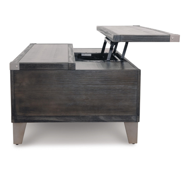 Todoe Coffee Table with Lift Top - Dark Gray