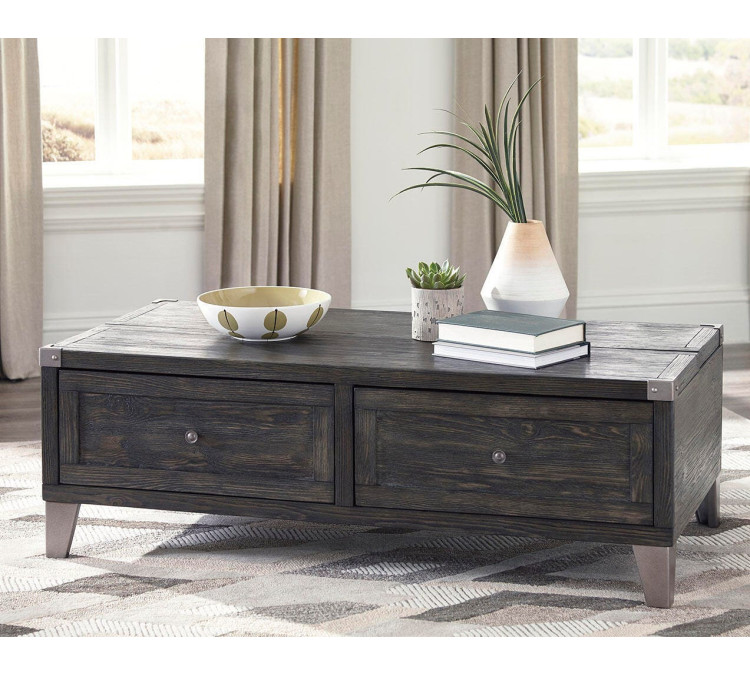 Todoe Coffee Table with Lift Top - Dark Gray
