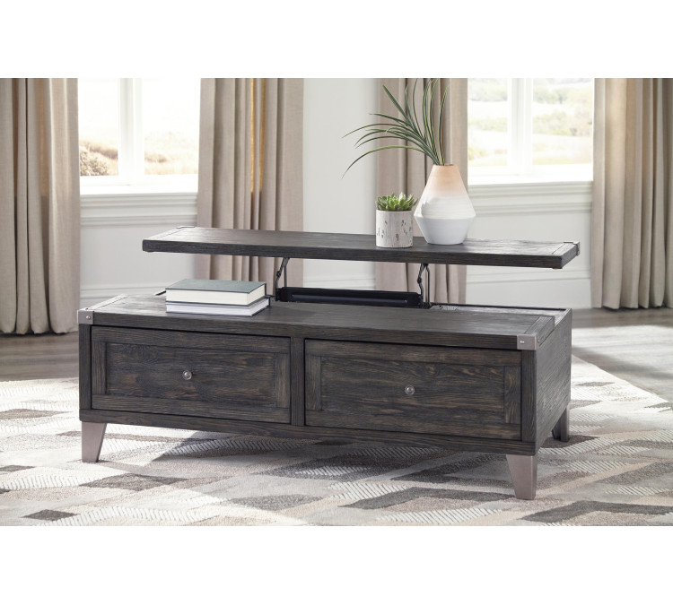 Todoe Coffee Table with Lift Top - Dark Gray