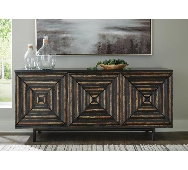 Fair Ridge Accent Cabinet - Distressed Black