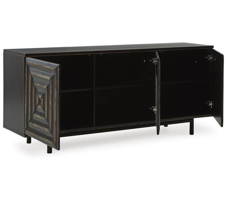 Fair Ridge Accent Cabinet - Distressed Black