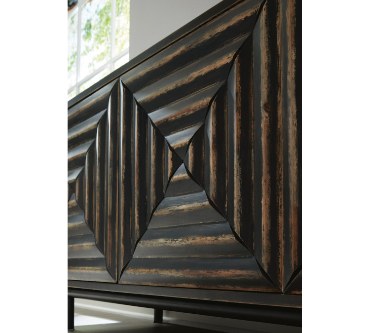 Fair Ridge Accent Cabinet - Distressed Black