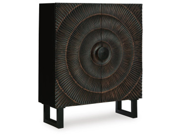 Fosterman Accent Cabinet - Distressed Black