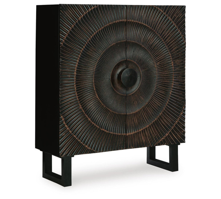 Fosterman Accent Cabinet - Distressed Black