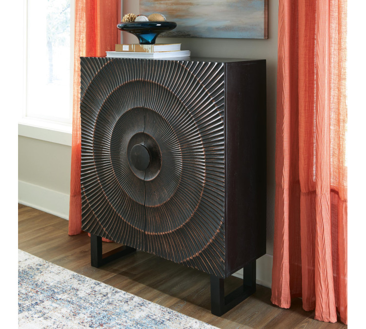 Fosterman Accent Cabinet - Distressed Black