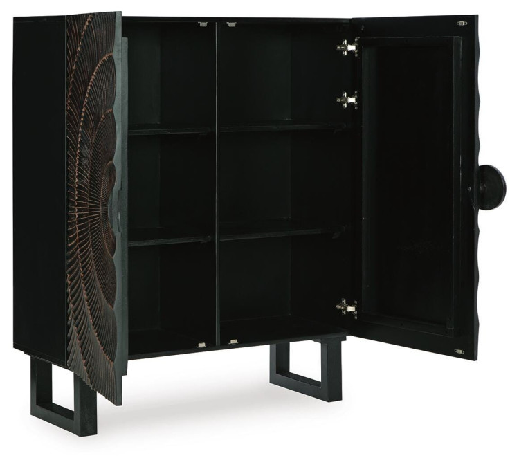 Fosterman Accent Cabinet - Distressed Black