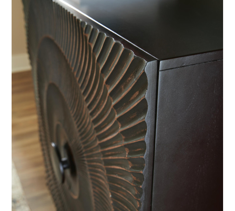 Fosterman Accent Cabinet - Distressed Black